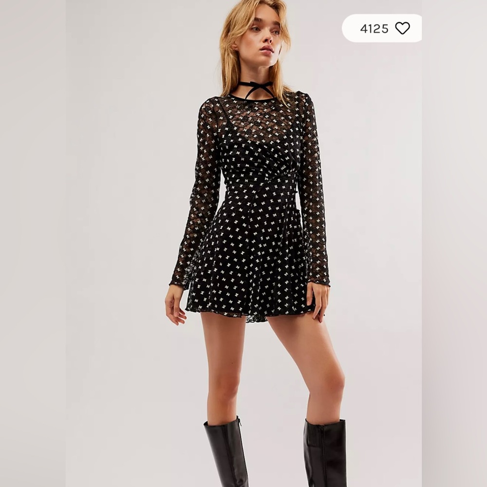 NWT - FREE PEOPLE Sheer Delight Mini Dress